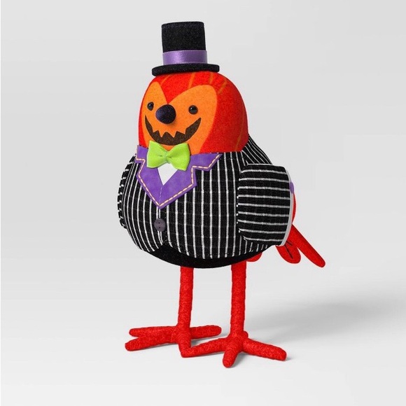 2024 Featherly Friends “Gourdon” Felt Bird Pumpkin Jack from Hyde & EEK! - Picture 3 of 4